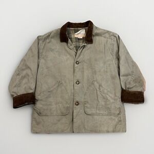Vintage Chore Coat Mens L Brown‎ Canvas Barn Field Faded Glory Jacket 90s